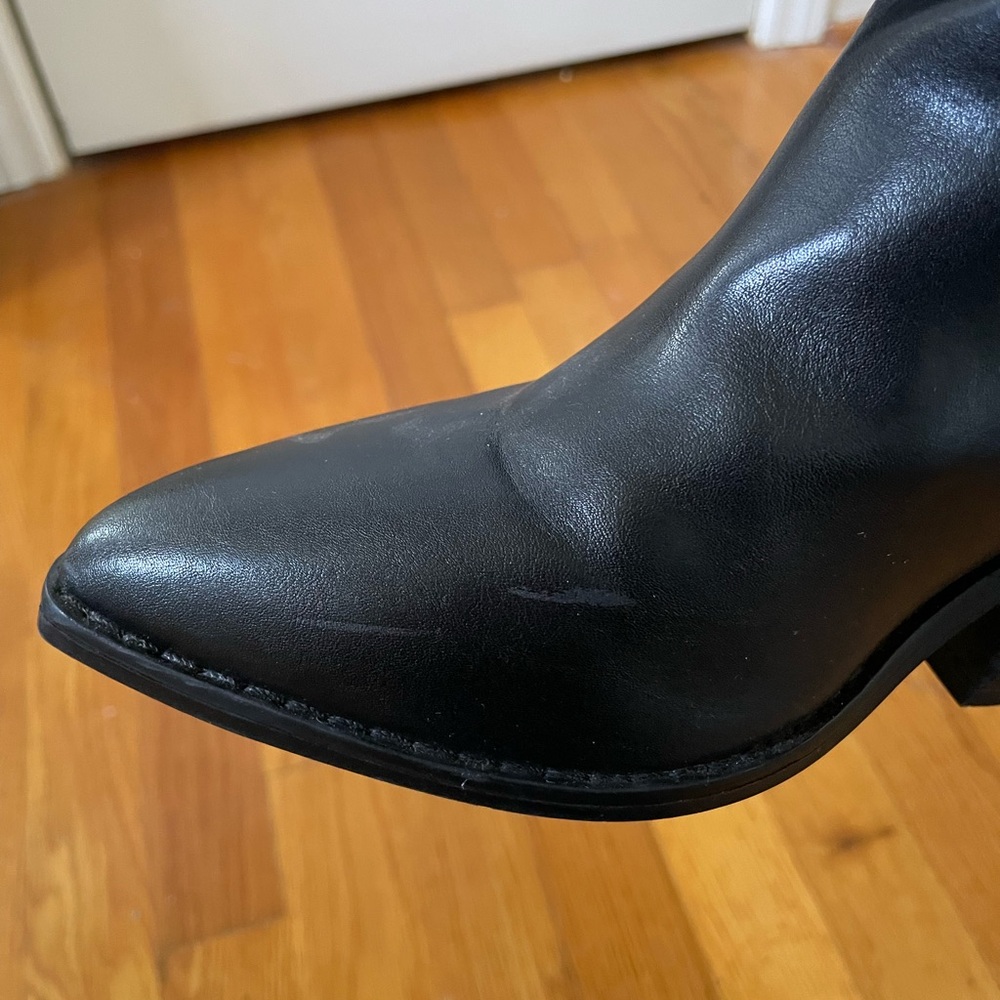 Madden Girl Black Knee High Black Western Boots 7M (vegan leather) - Picture 6 of 8